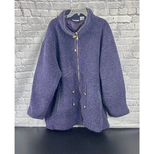 Womens Purple Sherpa  Fleece Coat  220 Hickory 2XL‎ Full Zip Polyester Cozy Warm